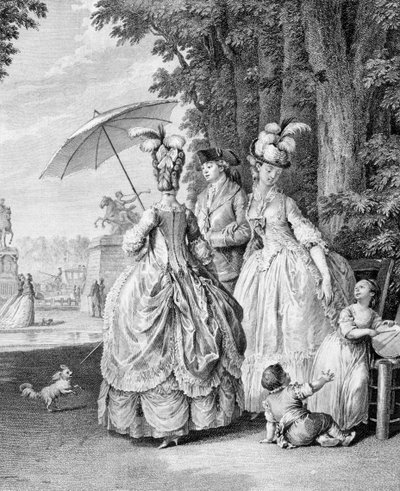 The Rendezvous at Marly, engraved by Carl Guttenberg by Jean Michel the Younger Moreau